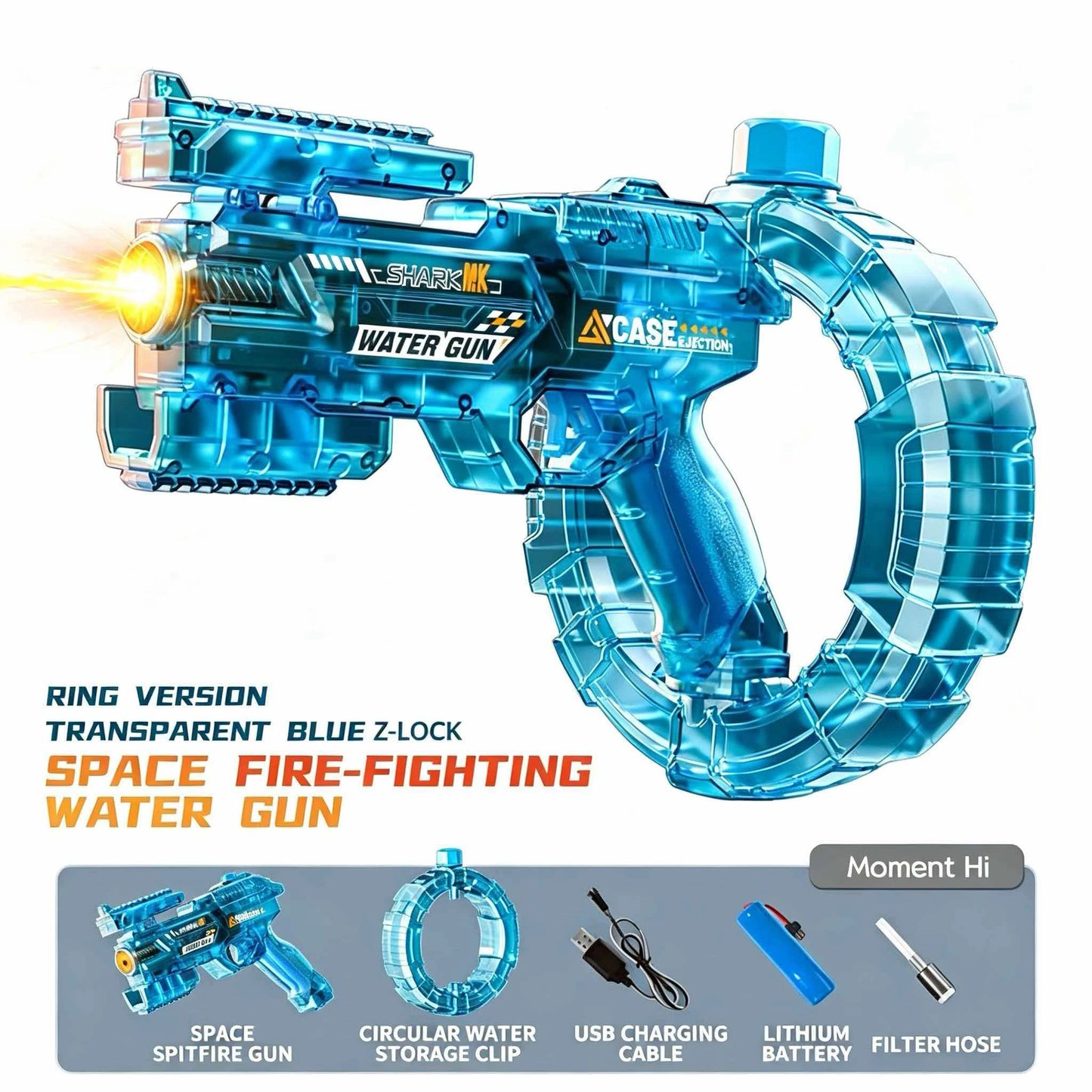 SplashStrike electric water gun with LED lights