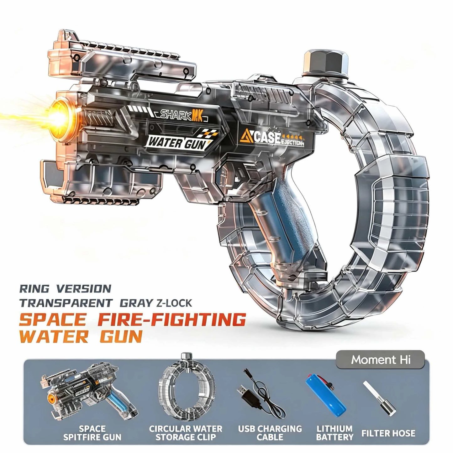 SplashStrike electric water gun side view